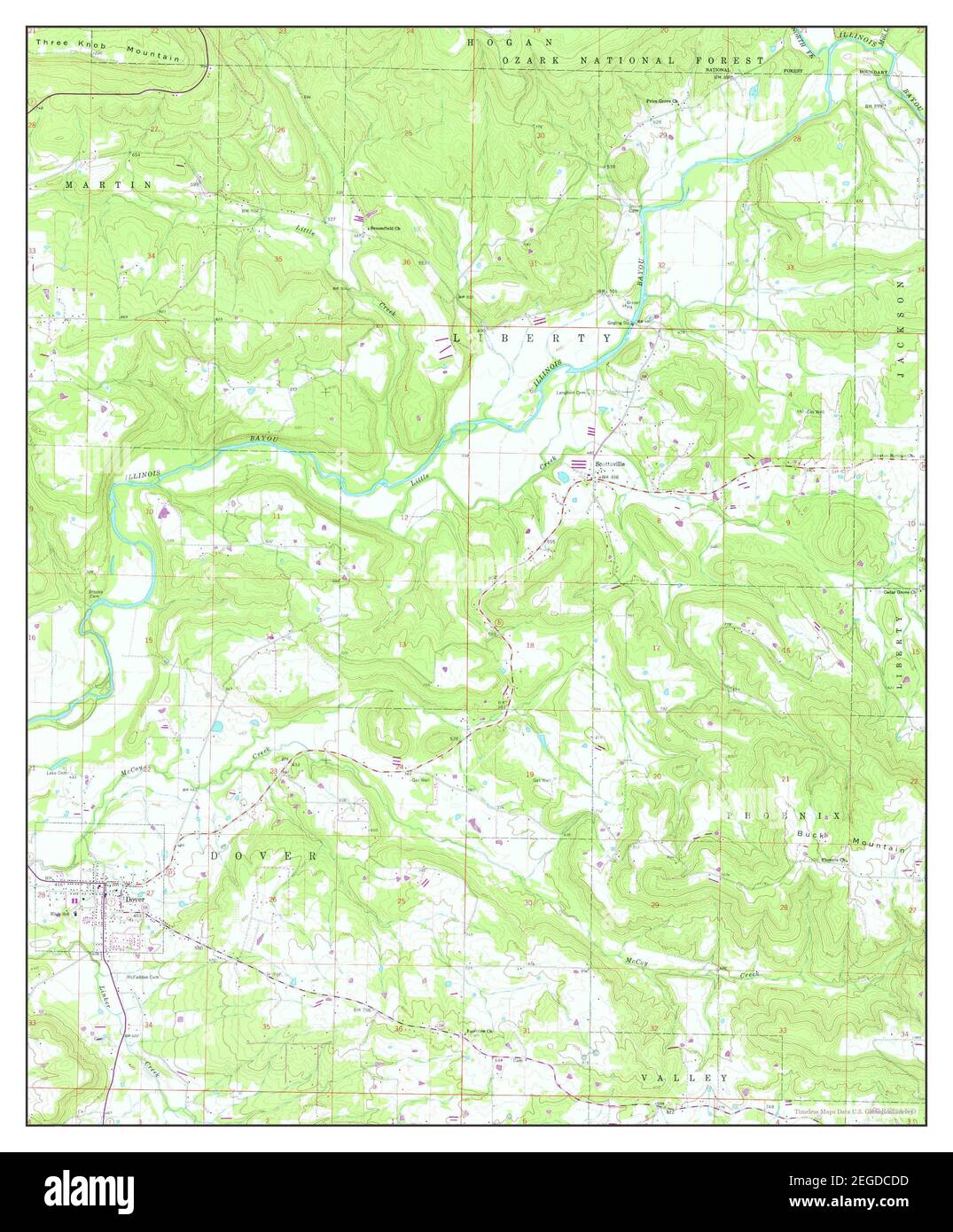 Dover, Arkansas, map 1961, 124000, United States of America by