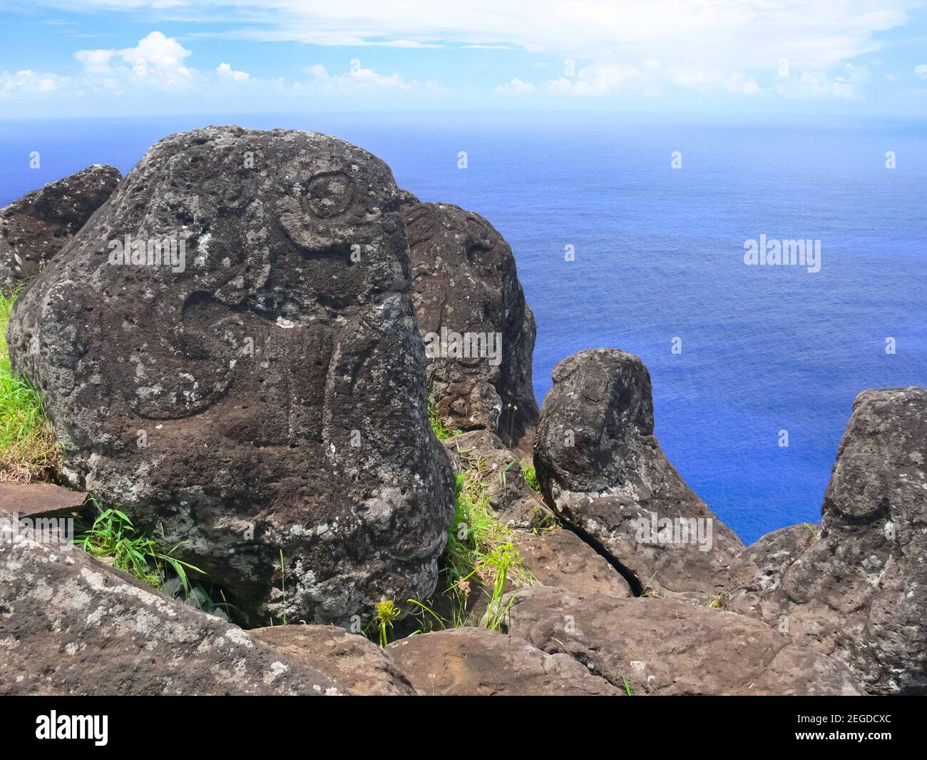 Seaster Island Rocks Rocks with rock engraving. Easter Island, traces of ancient culture ...