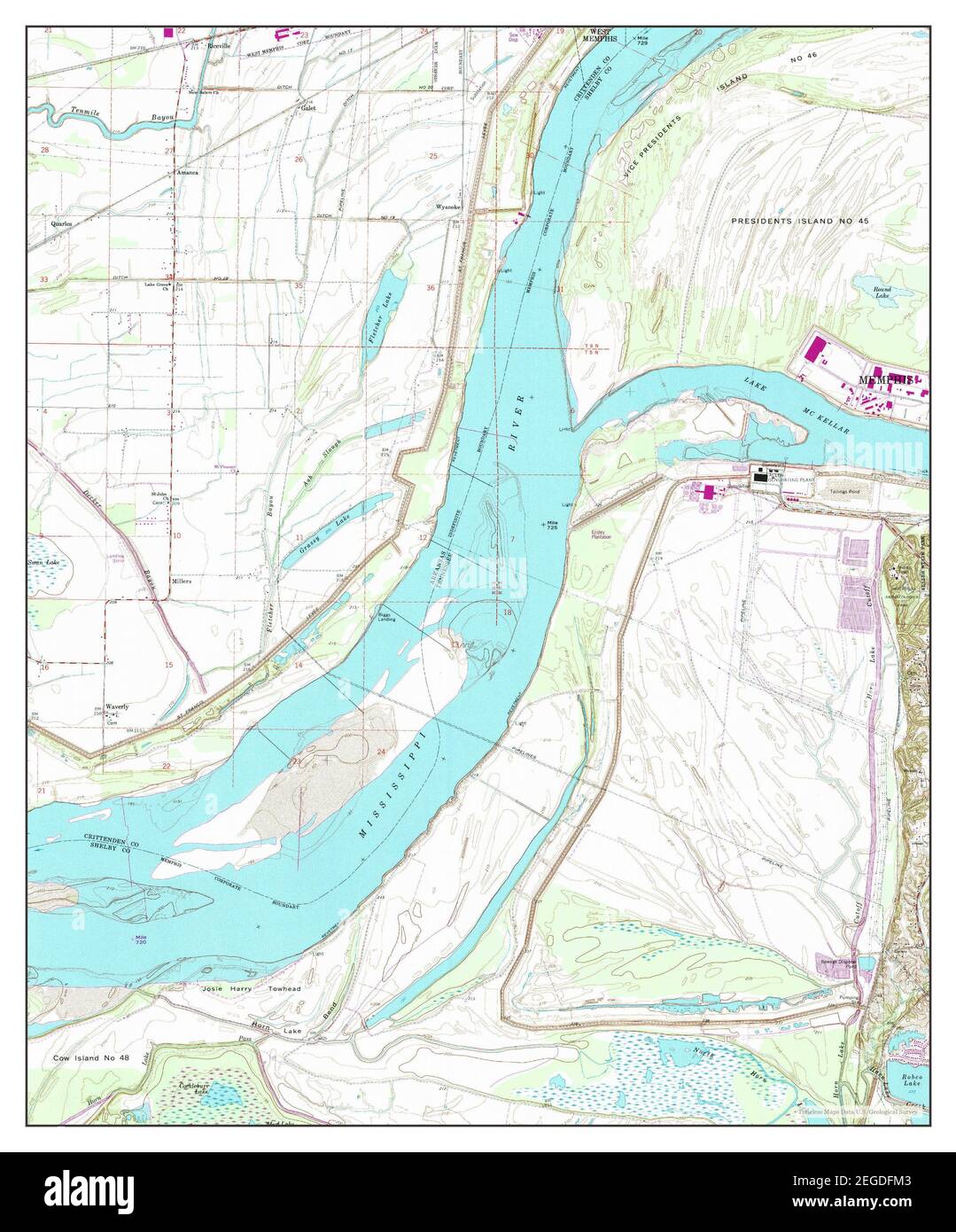 Fletcher Lake, Arkansas, map 1966, 124000, United States of America by