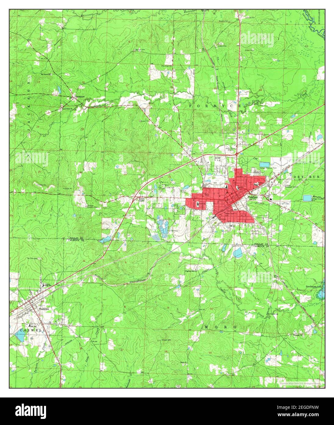 Fordyce, Arkansas, map 1966, 124000, United States of America by