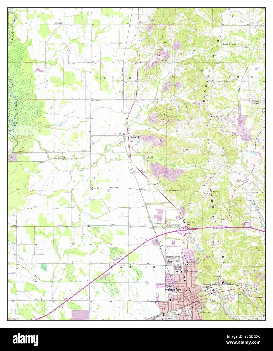 Forrest City, Arkansas, map 1958, 124000, United States of America by