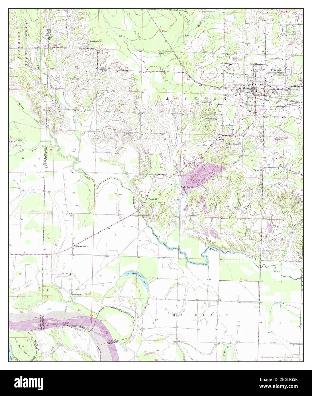 Foreman, Arkansas, map 1951, 124000, United States of America by