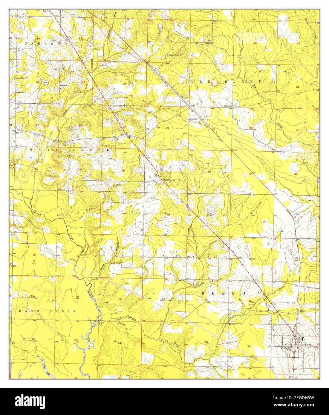 Fouke, Arkansas, map 1952, 124000, United States of America by