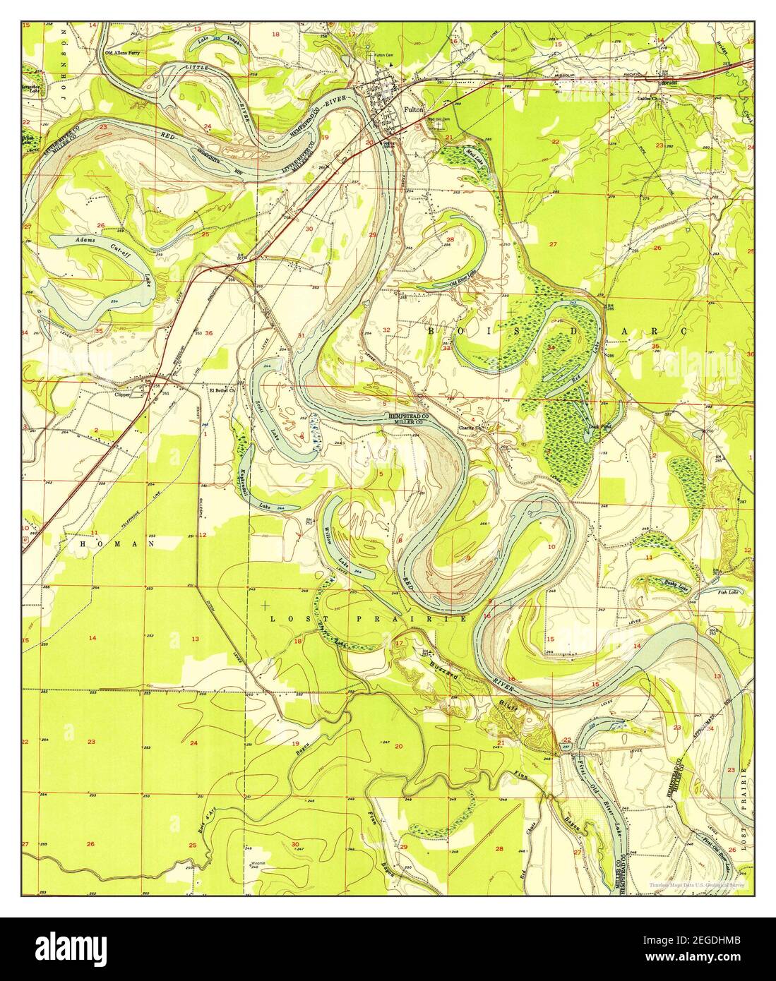 Fulton, Arkansas, map 1951, 1:24000, United States of America by ...