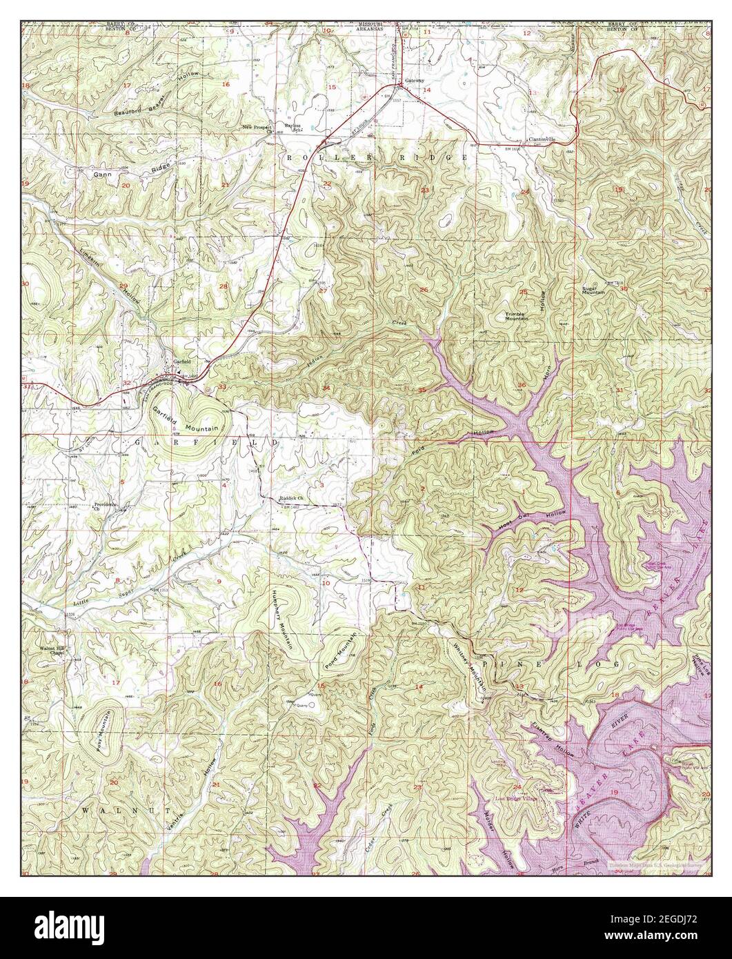 Garfield, Arkansas, map 1958, 124000, United States of America by