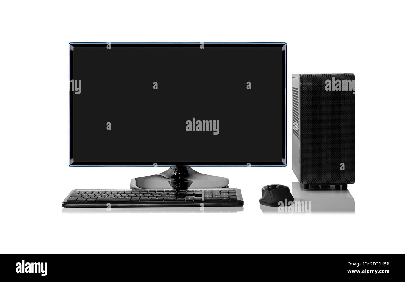Desktop computer isolated on white background Stock Photo - Alamy