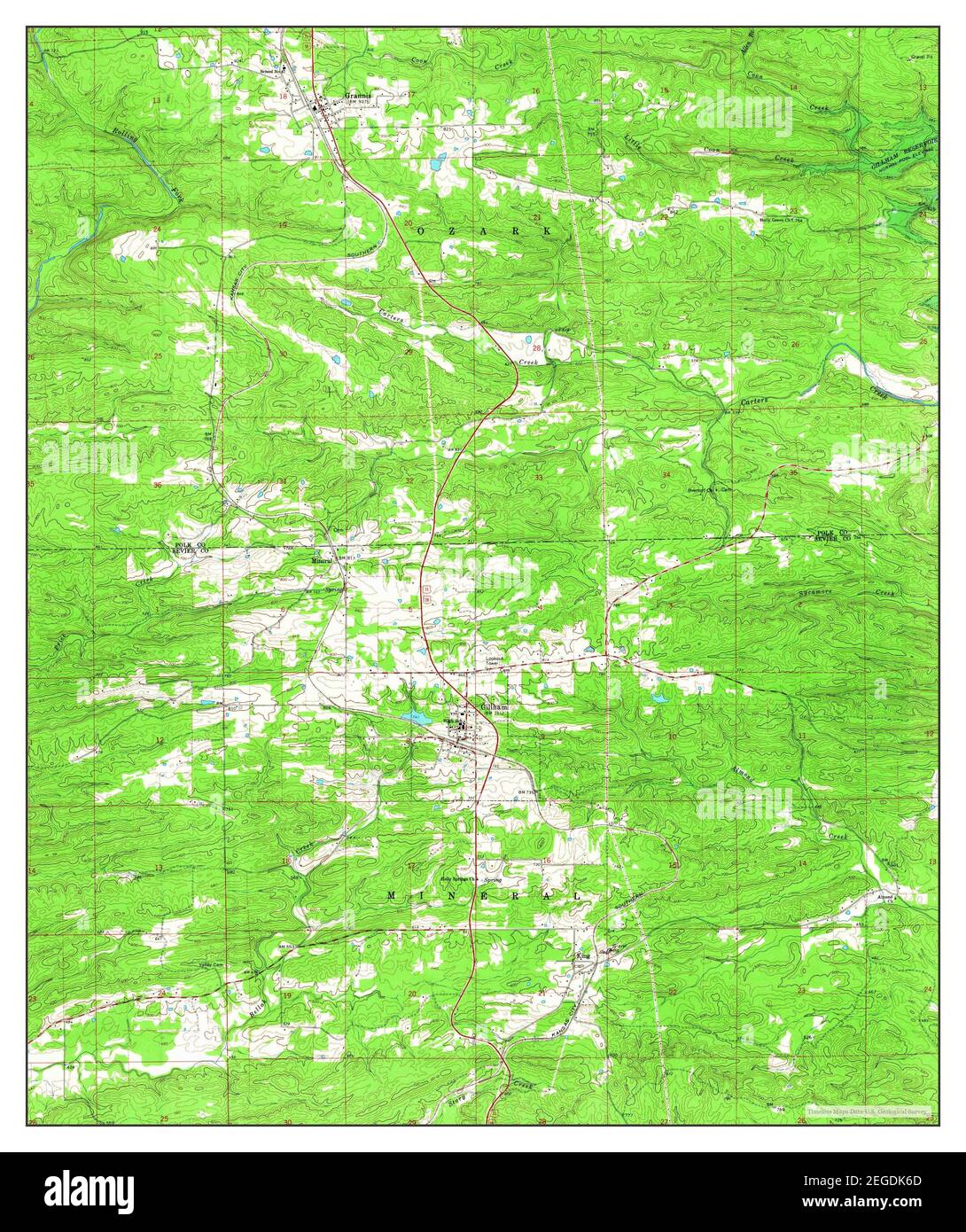 Gillham, Arkansas, map 1964, 124000, United States of America by