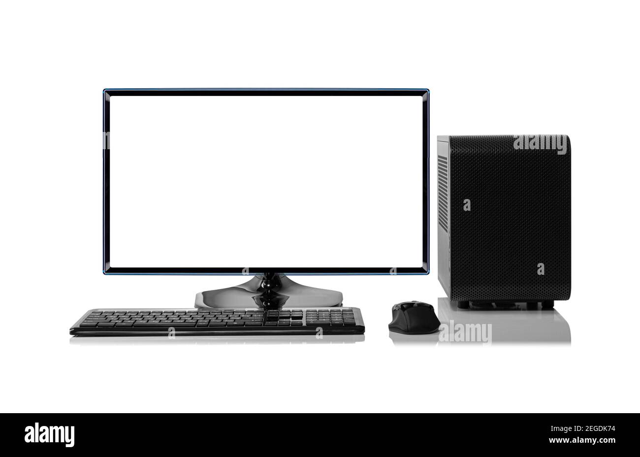 Desktop computer isolated on white background Stock Photo - Alamy
