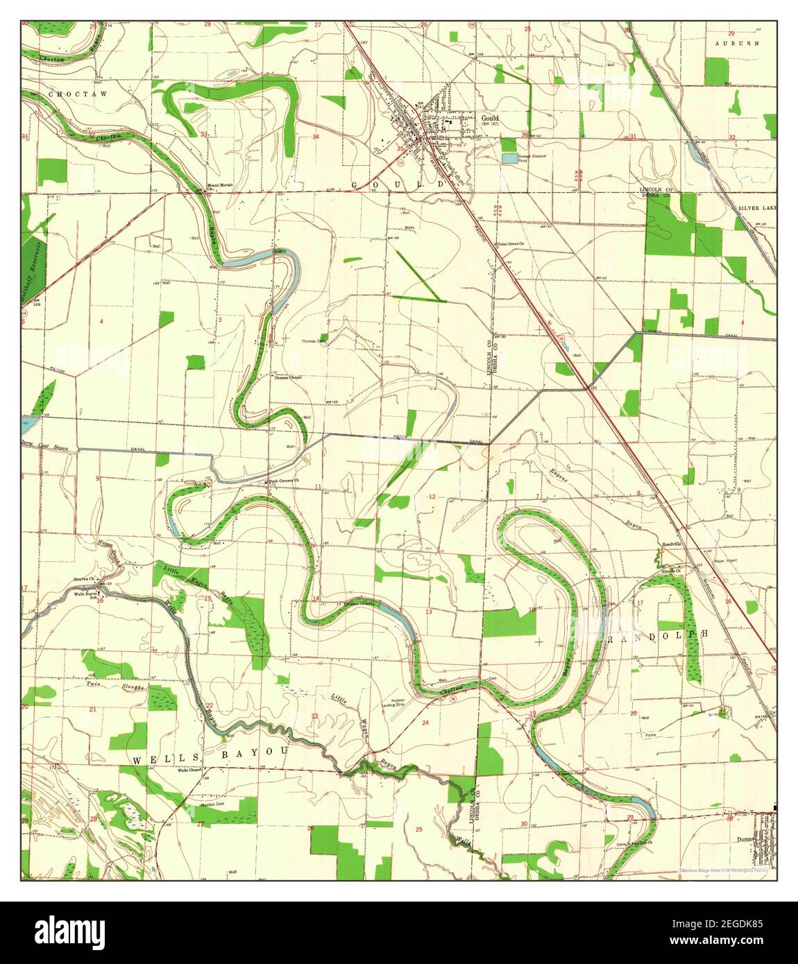 Gould, Arkansas, map 1964, 124000, United States of America by