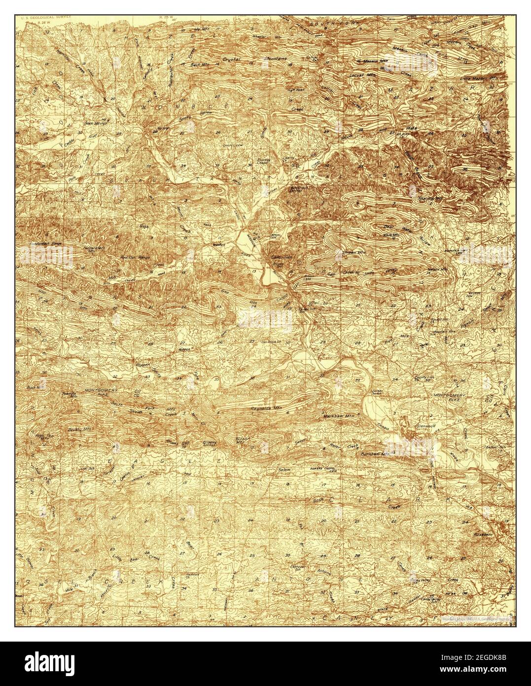 Glenwood, Arkansas, map 1936, 148000, United States of America by