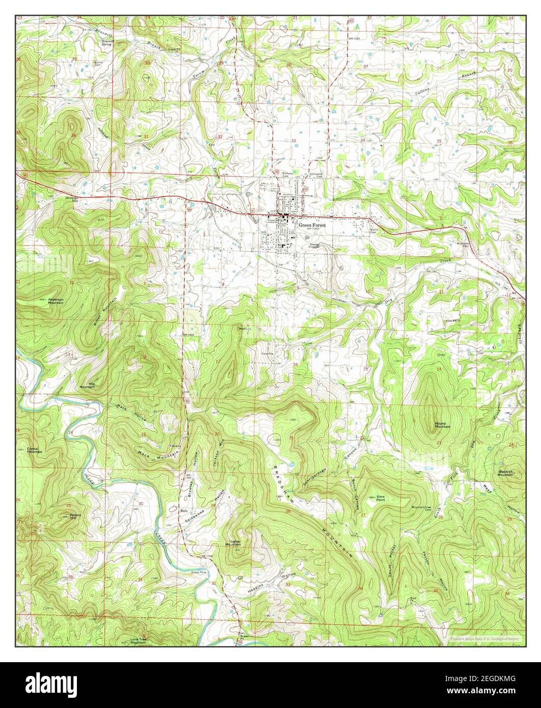 Green Forest, Arkansas, map 1972, 124000, United States of America by