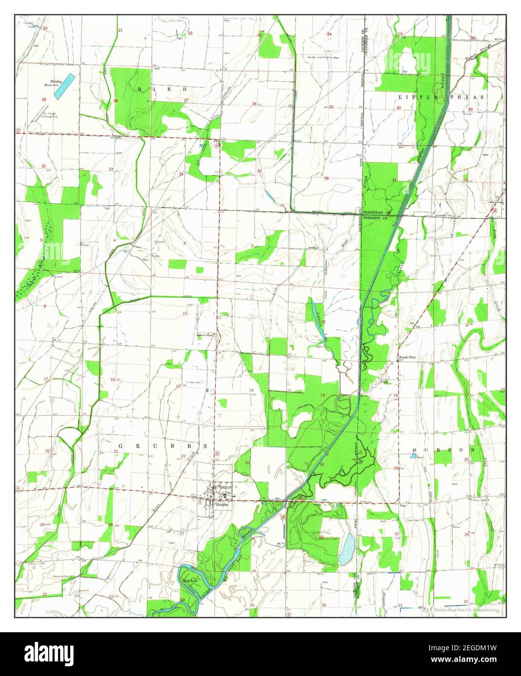 Grubbs, Arkansas, map 1965, 124000, United States of America by Timeless Maps, data U.S