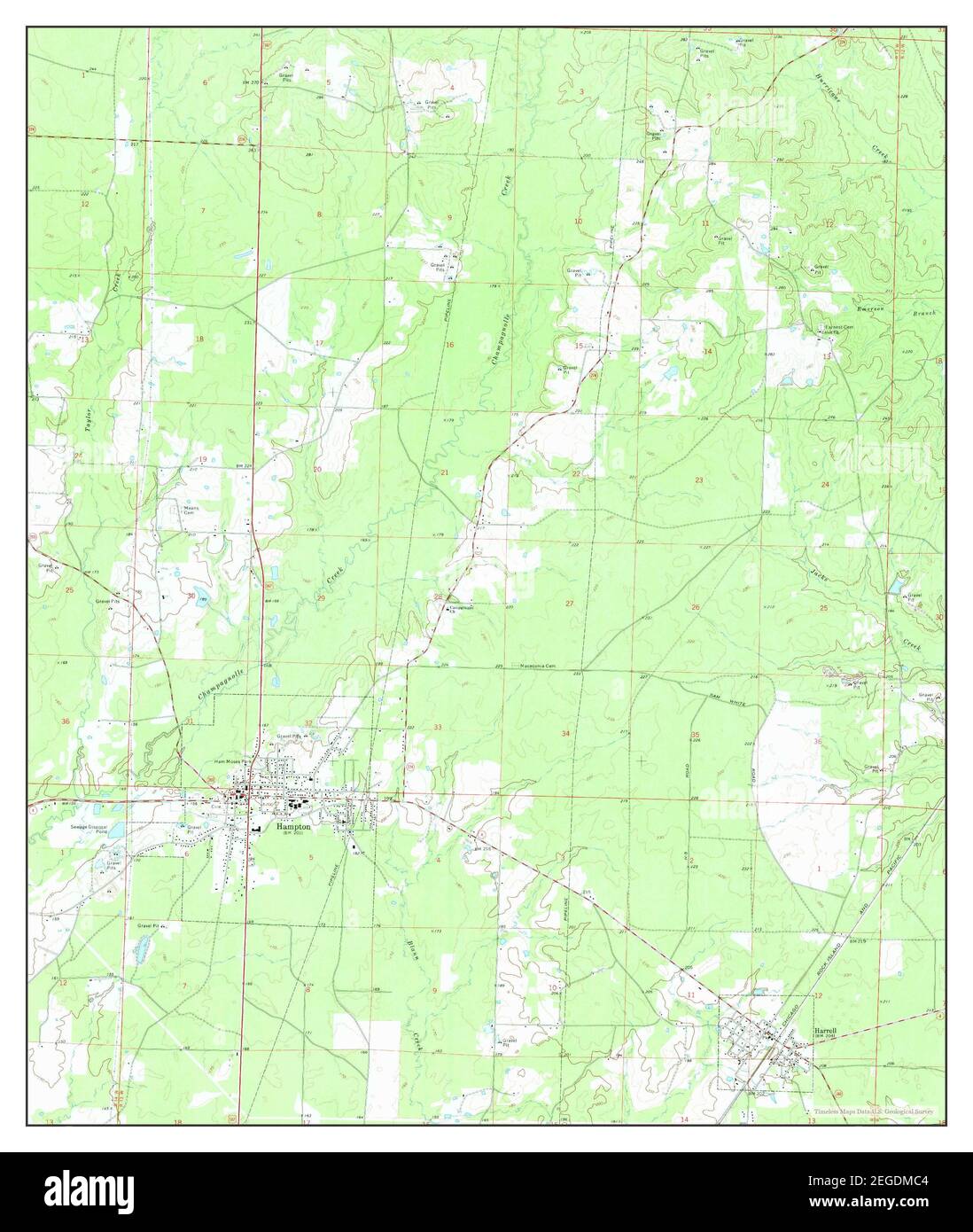 Hampton, Arkansas, map 1973, 124000, United States of America by