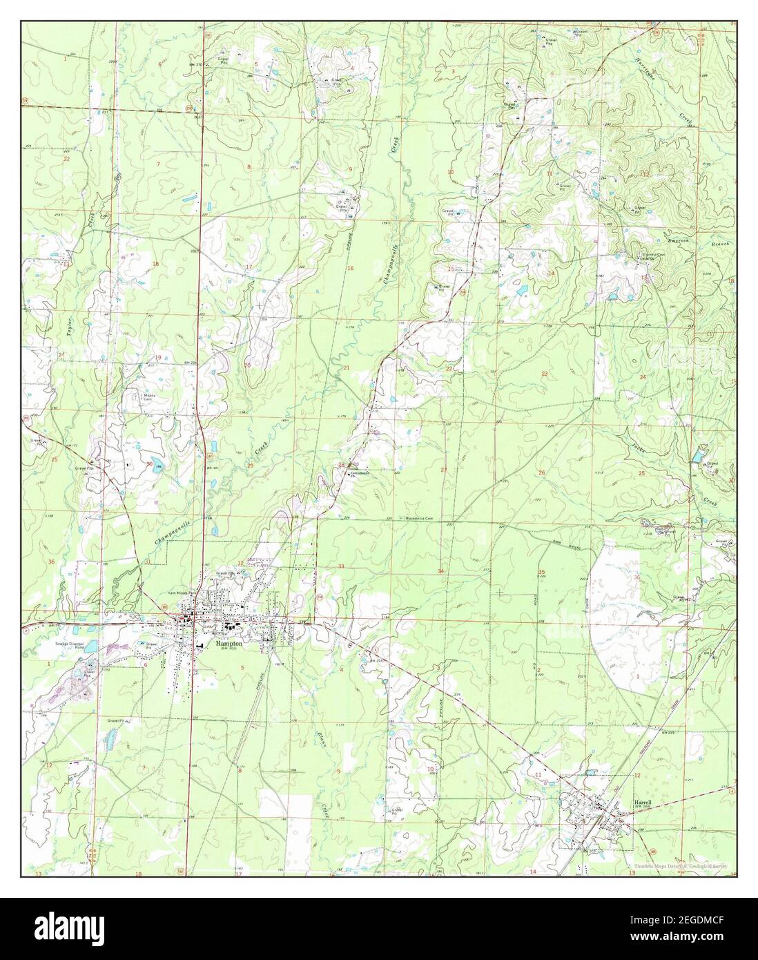 Hampton, Arkansas, map 1973, 124000, United States of America by