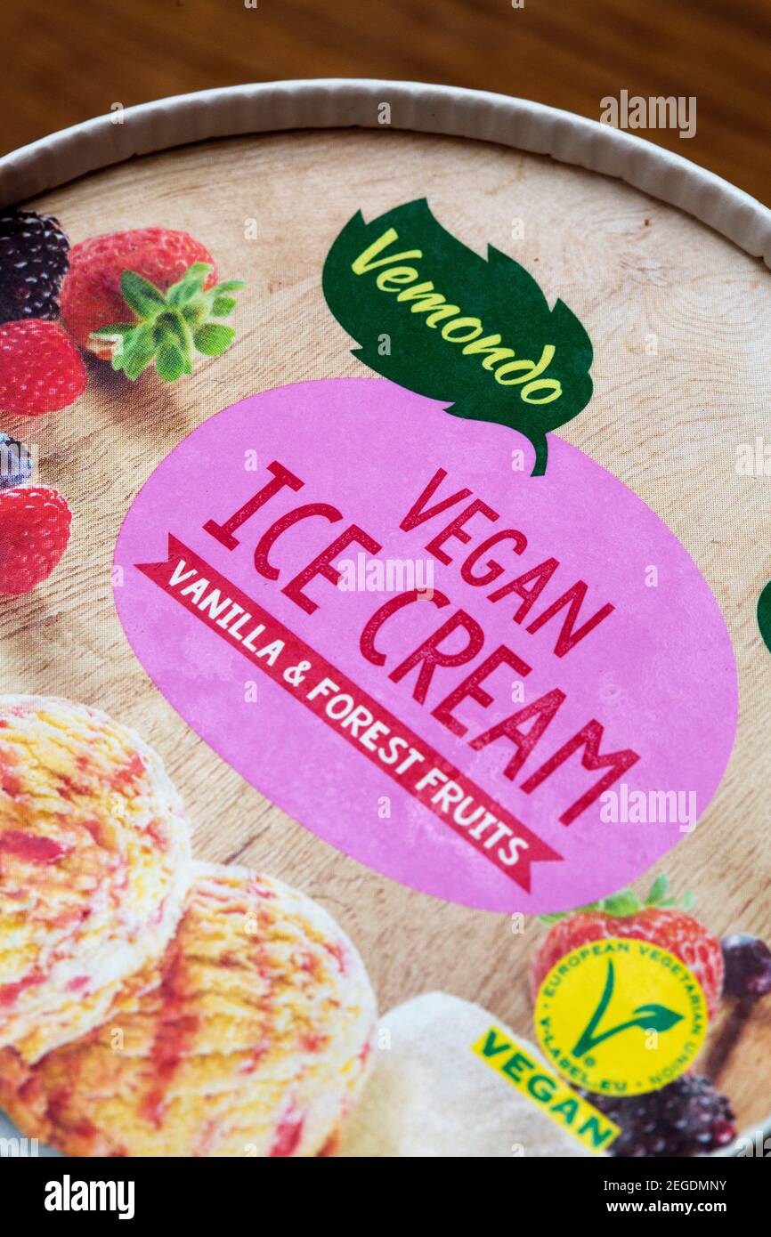 A Tub Of Vegan Ice Cream Stock Photo