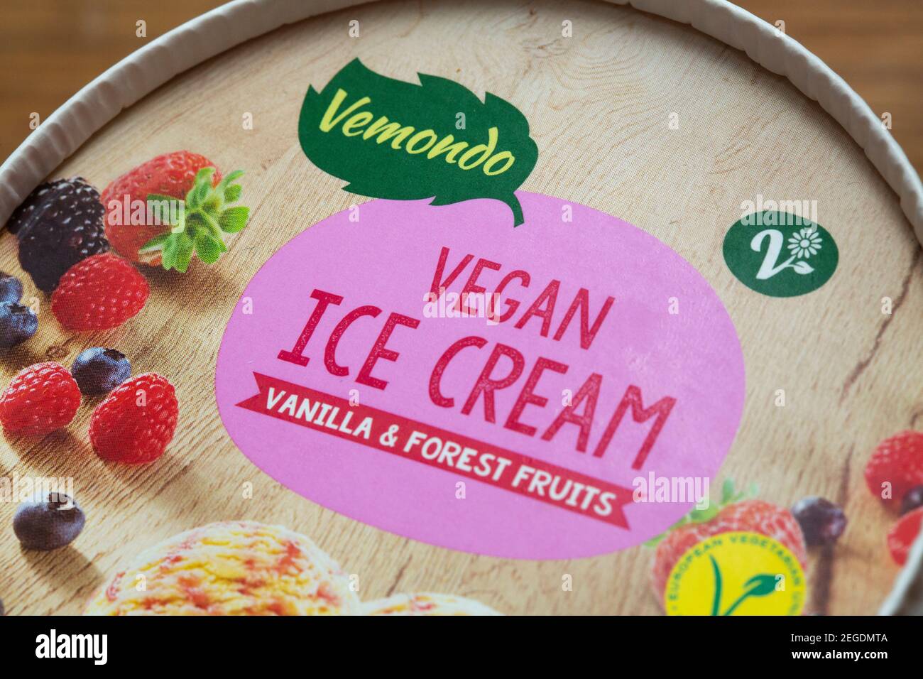 A Tub of Vegan Ice Cream Stock Photo