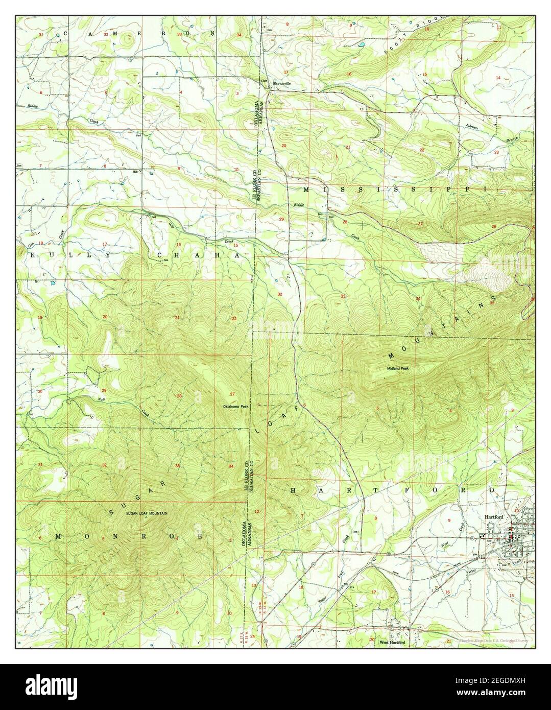 Hartford, Arkansas, map 1951, 124000, United States of America by Timeless Maps, data U.S