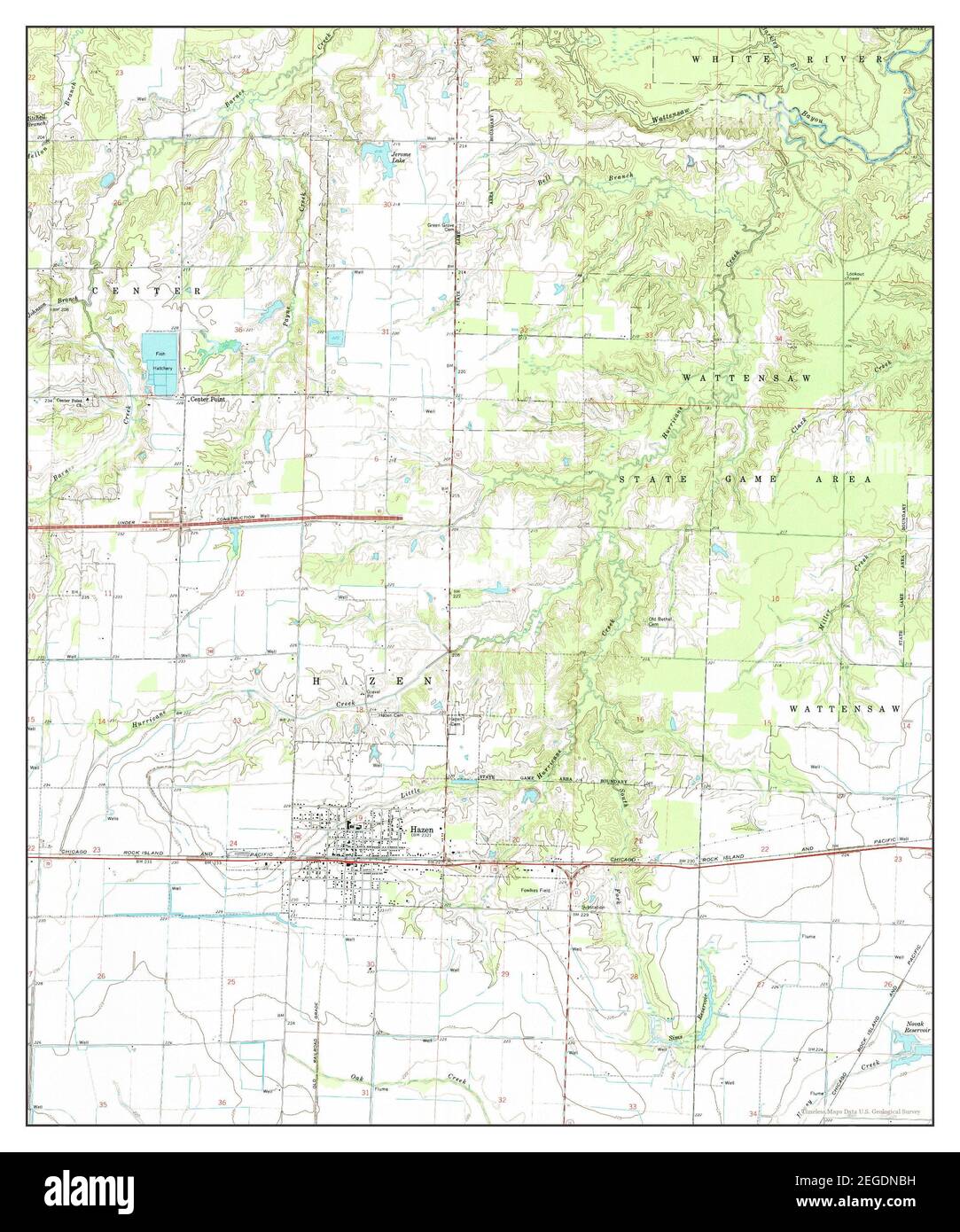 Hazen, Arkansas, map 1964, 124000, United States of America by