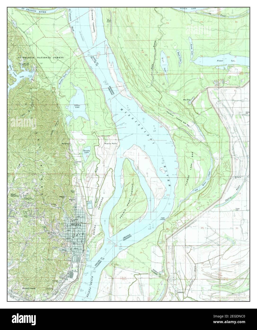 Helena, Arkansas, map 1982, 124000, United States of America by