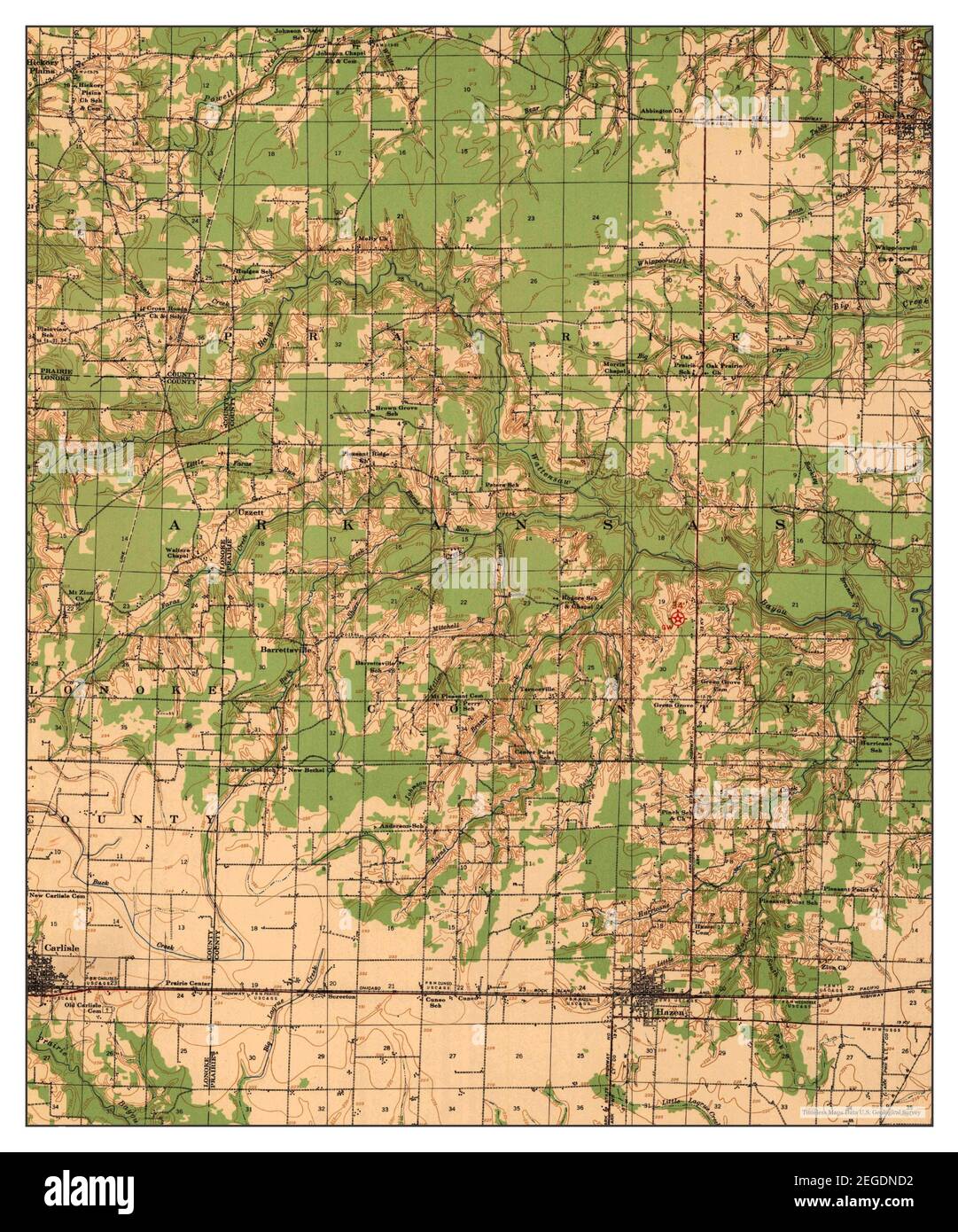 Hazen, Arkansas, map 1935, 162500, United States of America by