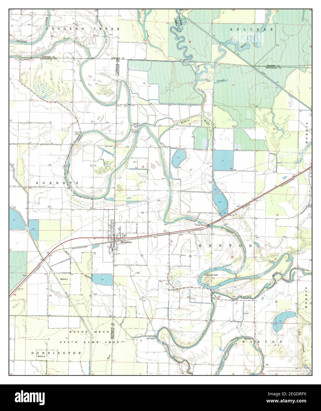 Humphrey, Arkansas, map 1967, 124000, United States of America by