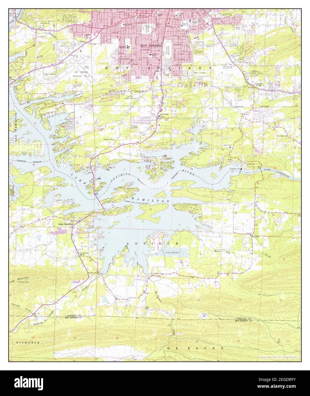 Old map of hot springs hi-res stock photography and images - Alamy