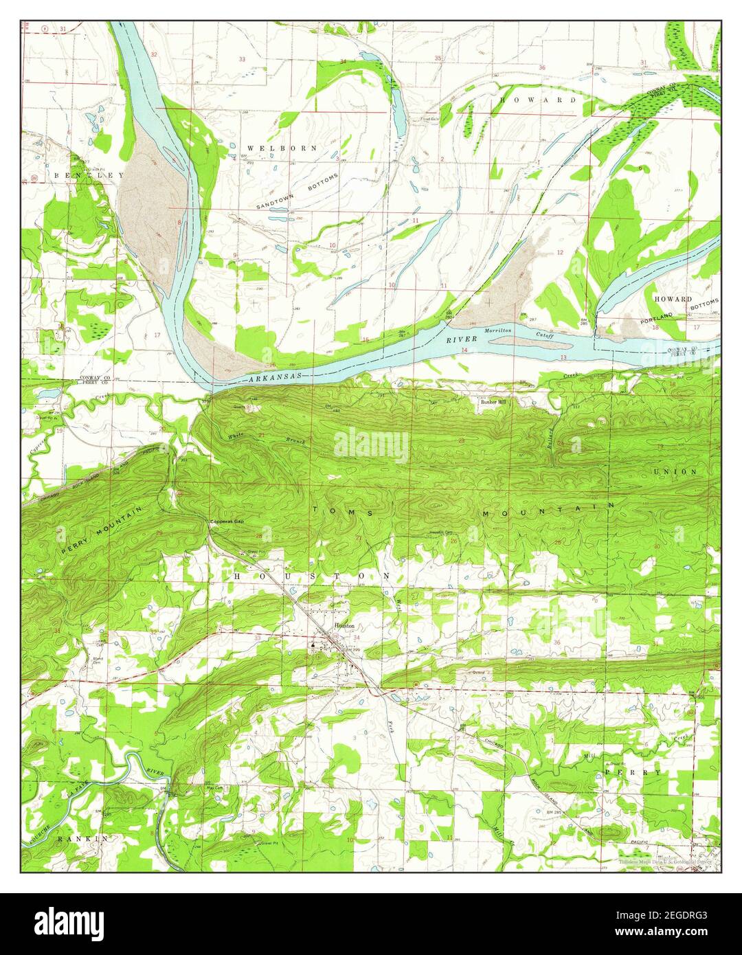 Houston, Arkansas, map 1961, 1:24000, United States of America by Timeless Maps, data U.S. Geological Survey Stock Photo