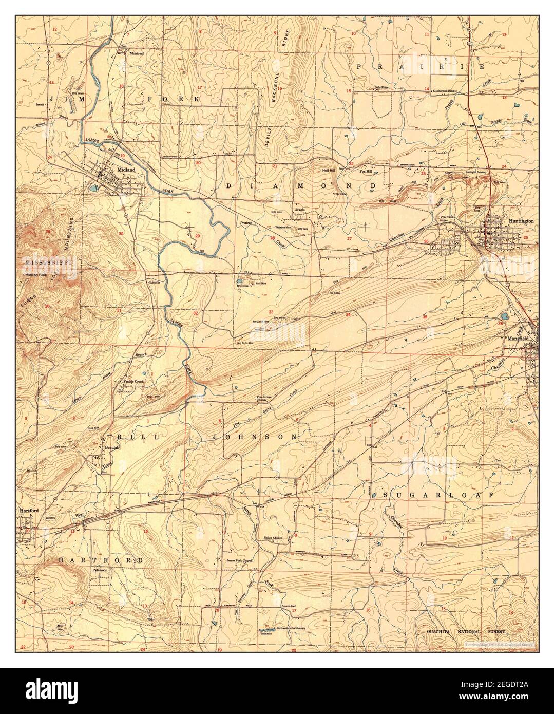 Old map huntington hi res stock - Huntington Arkansas Map 1951 124000 United States Of America By Timeless Maps Data Us Geological Survey 2EGDT2A
