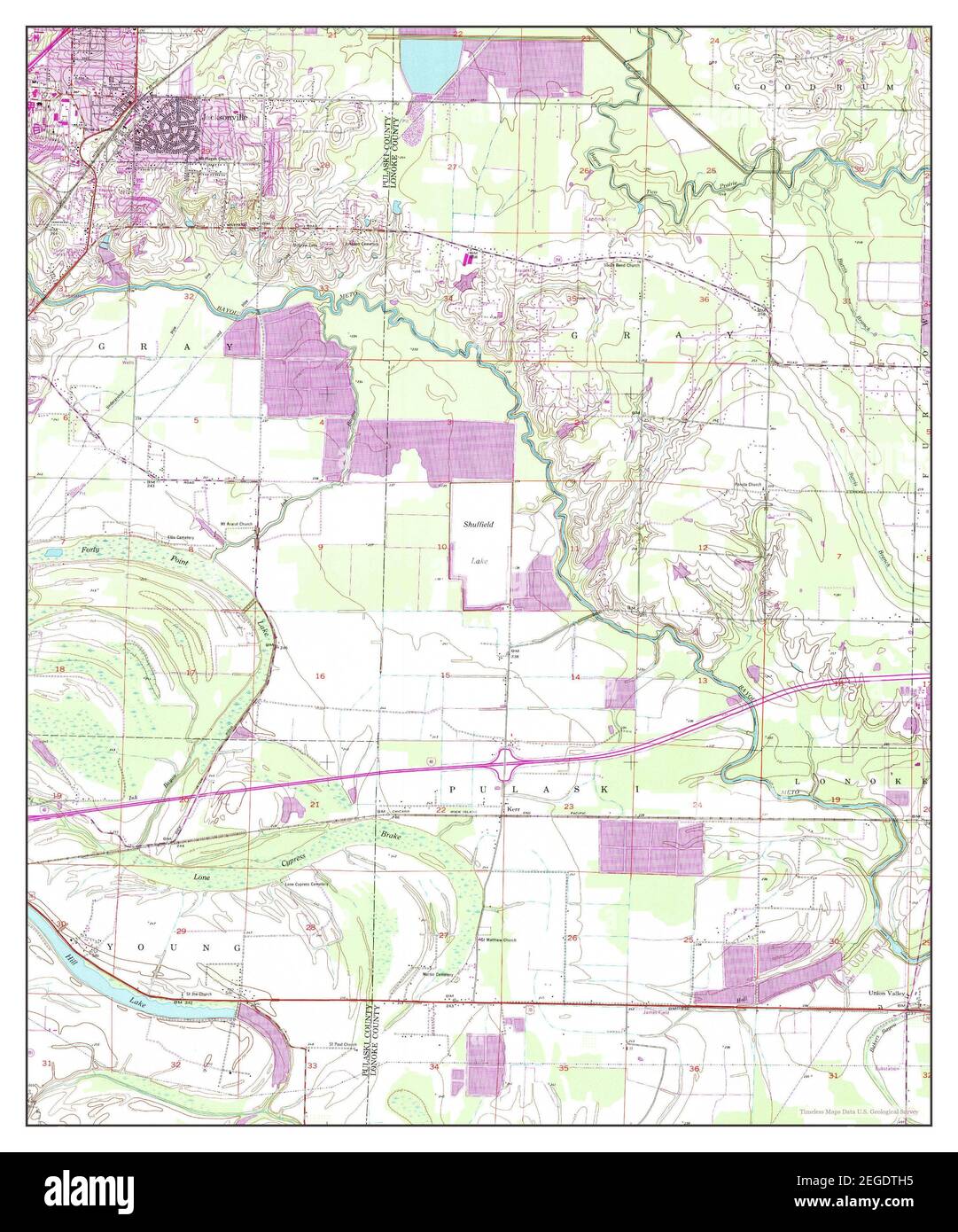 Jacksonville, Arkansas, map 1954, 124000, United States of America by