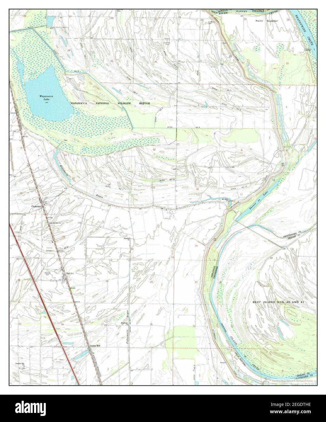 Jericho, Arkansas, map 1970, 124000, United States of America by