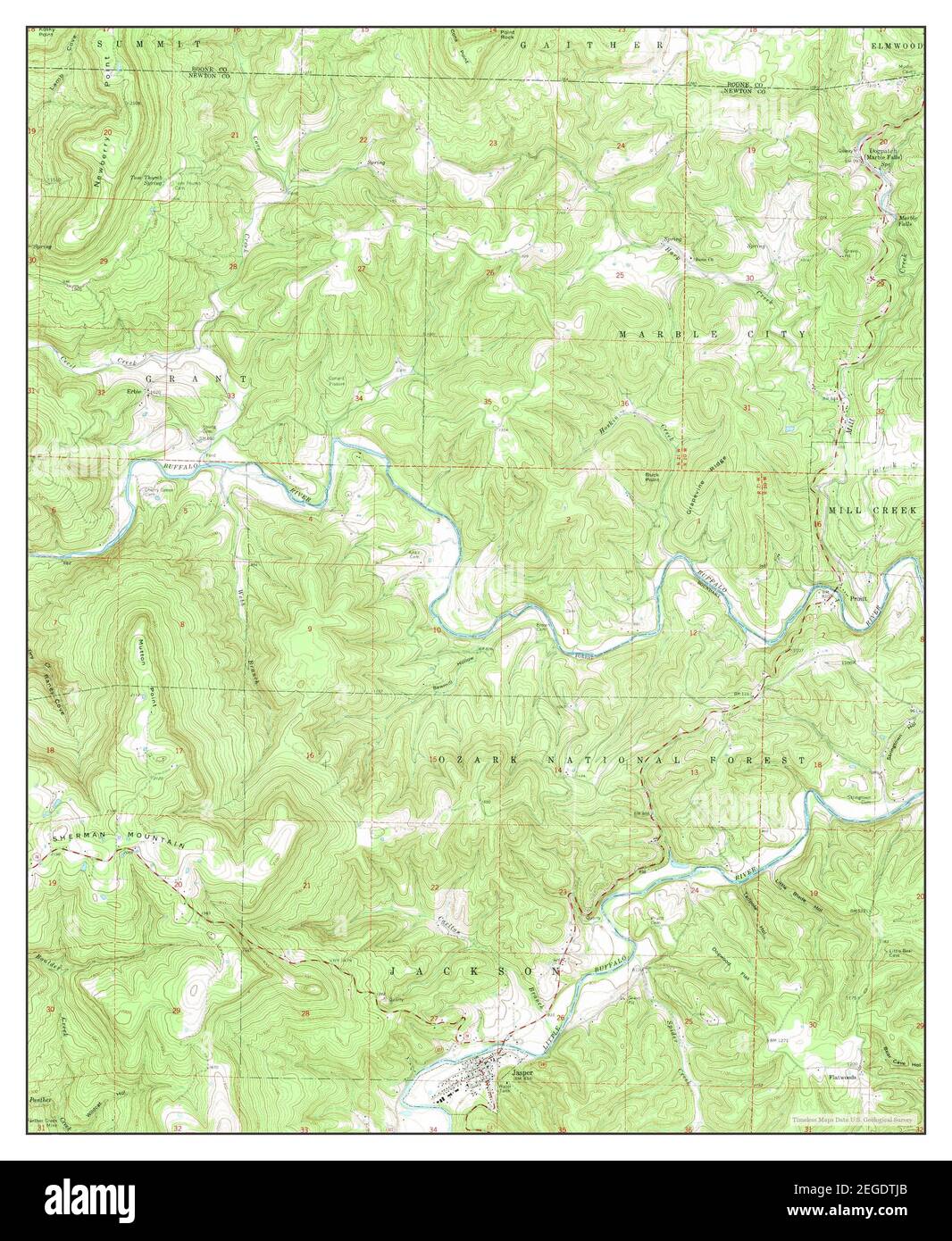 Jasper, Arkansas, map 1967, 124000, United States of America by