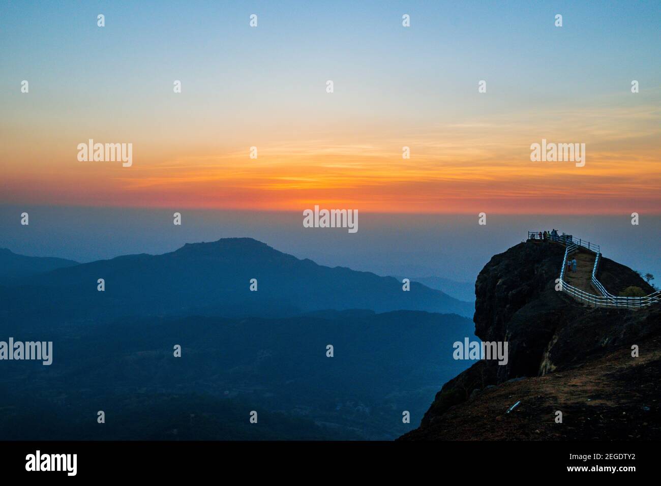 Sunset in Mahabaleshwar at the sunset point Stock Photo