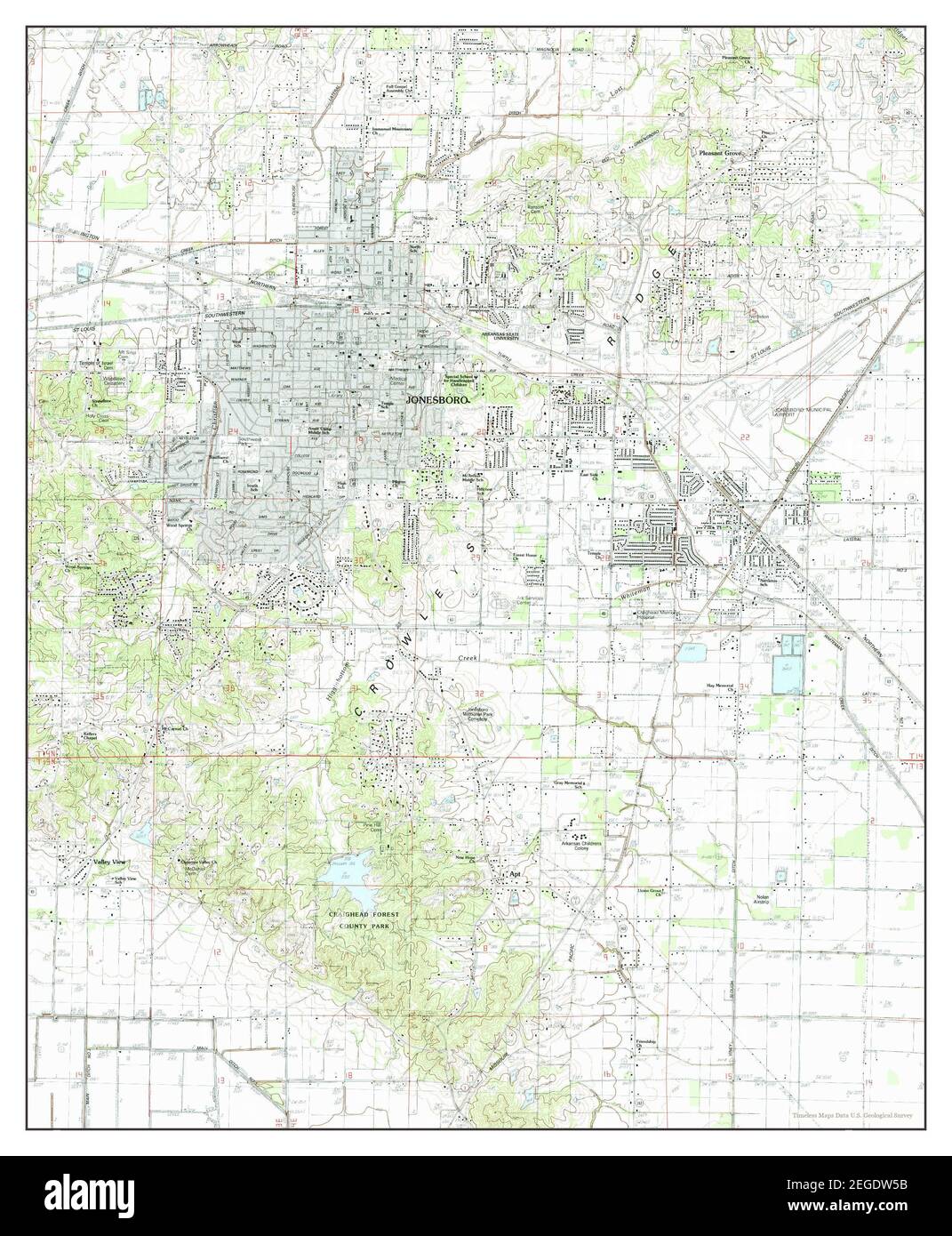 Map Of Jonesboro Arkansas Jonesboro, Arkansas, Map 1983, 1:24000, United States Of America By  Timeless Maps, Data U.s. Geological Survey Stock Photo - Alamy