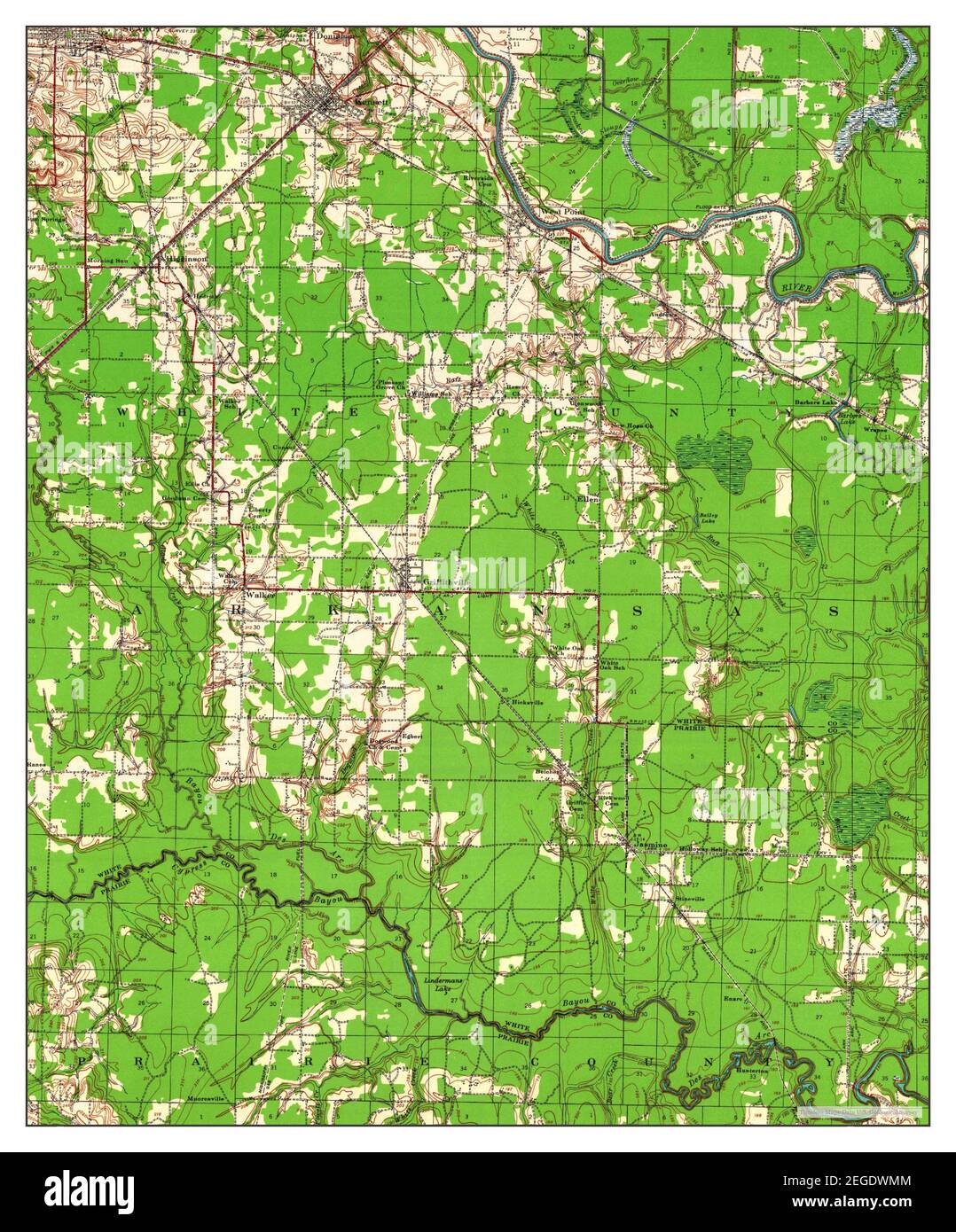 Kensett, Arkansas, map 1935, 162500, United States of America by