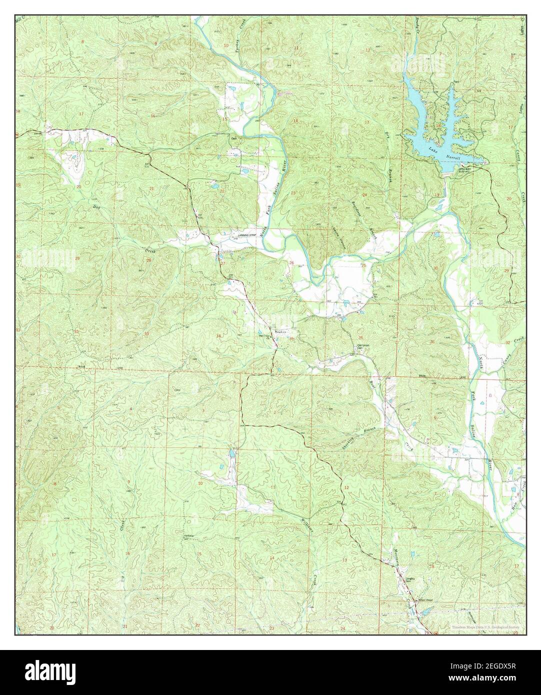Lake Norrell, Arkansas, map 1974, 124000, United States of America by