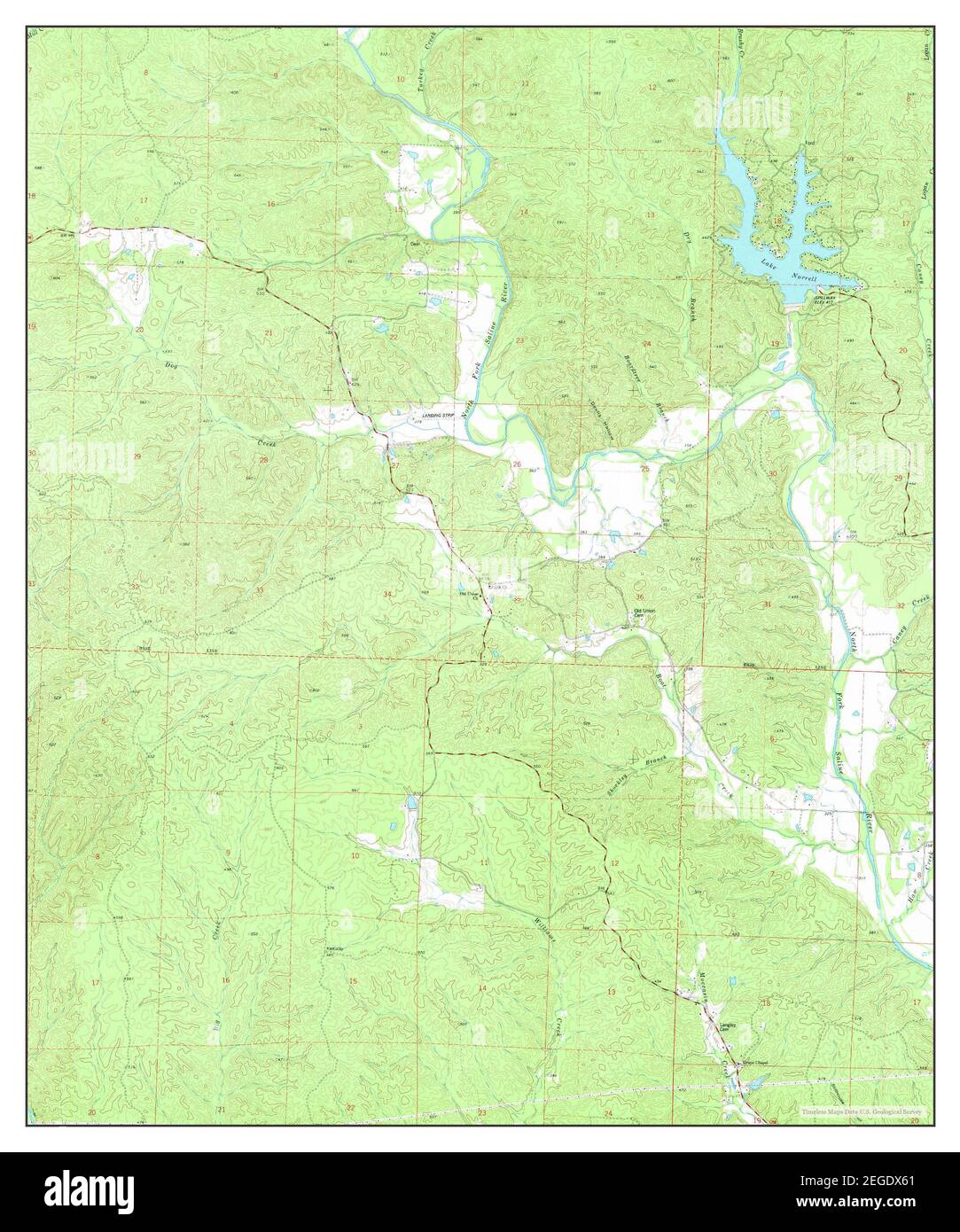 Lake Norrell, Arkansas, map 1974, 124000, United States of America by