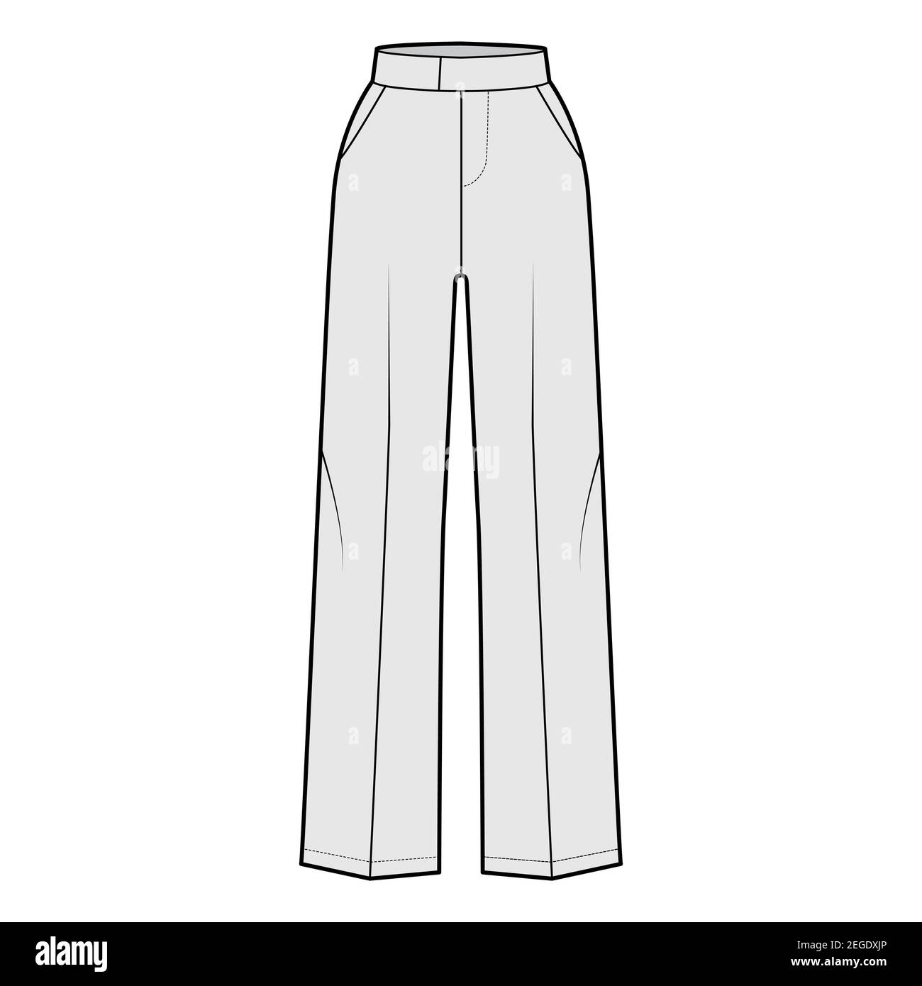 Pants tailored technical fashion illustration with extended normal ...