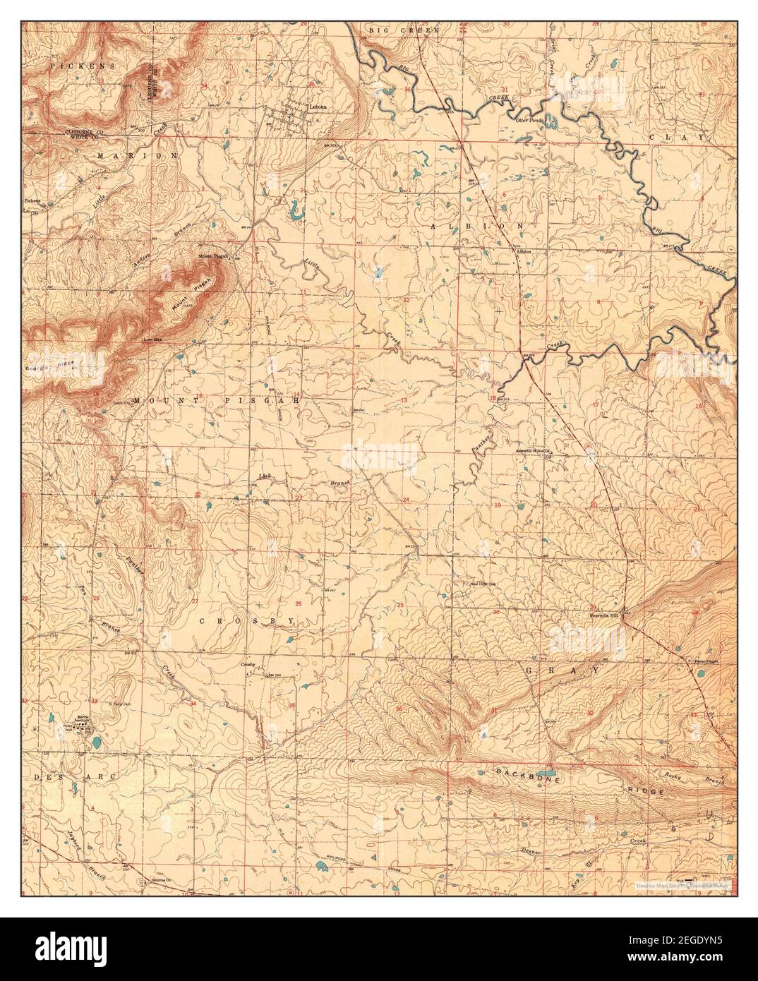 Letona, Arkansas, map 1962, 1:24000, United States of America by Timeless Maps, data U.S. Geological Survey Stock Photo