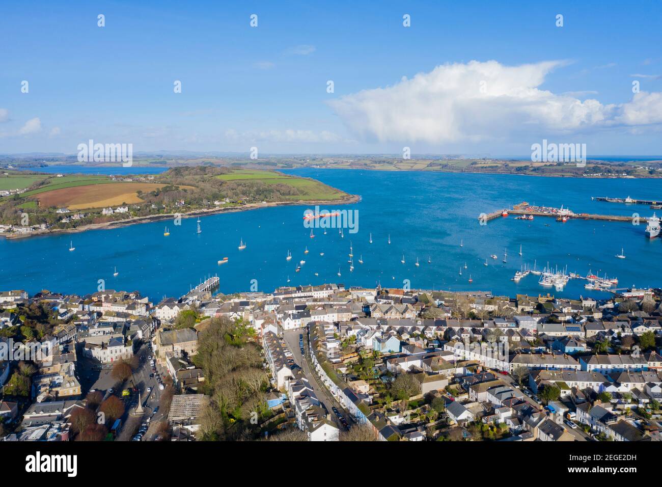Aerial photograph of Falmouth, Cornwall, England Stock Photo