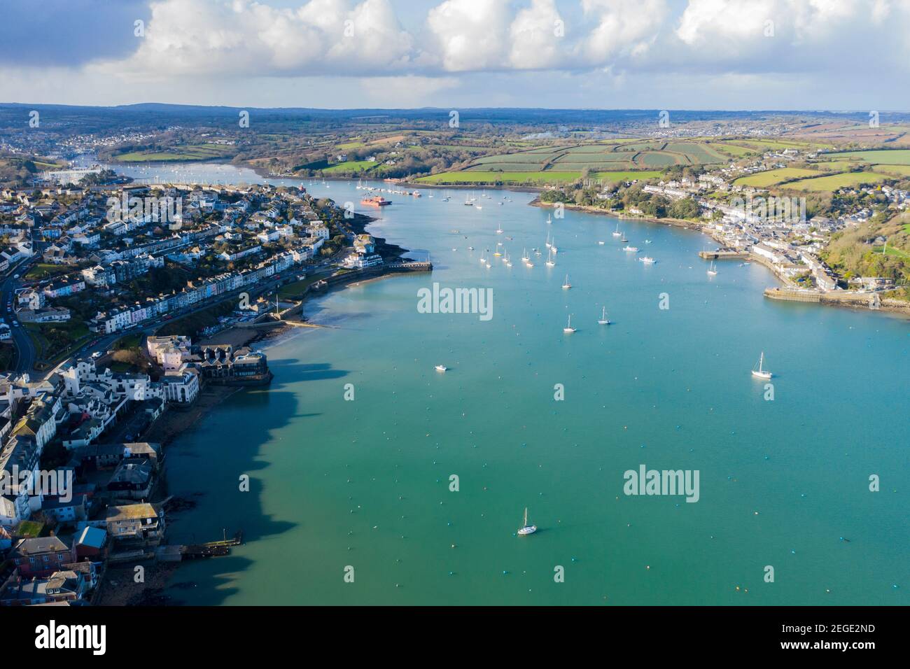 Aerial photograph of Falmouth, Cornwall, England Stock Photo Alamy