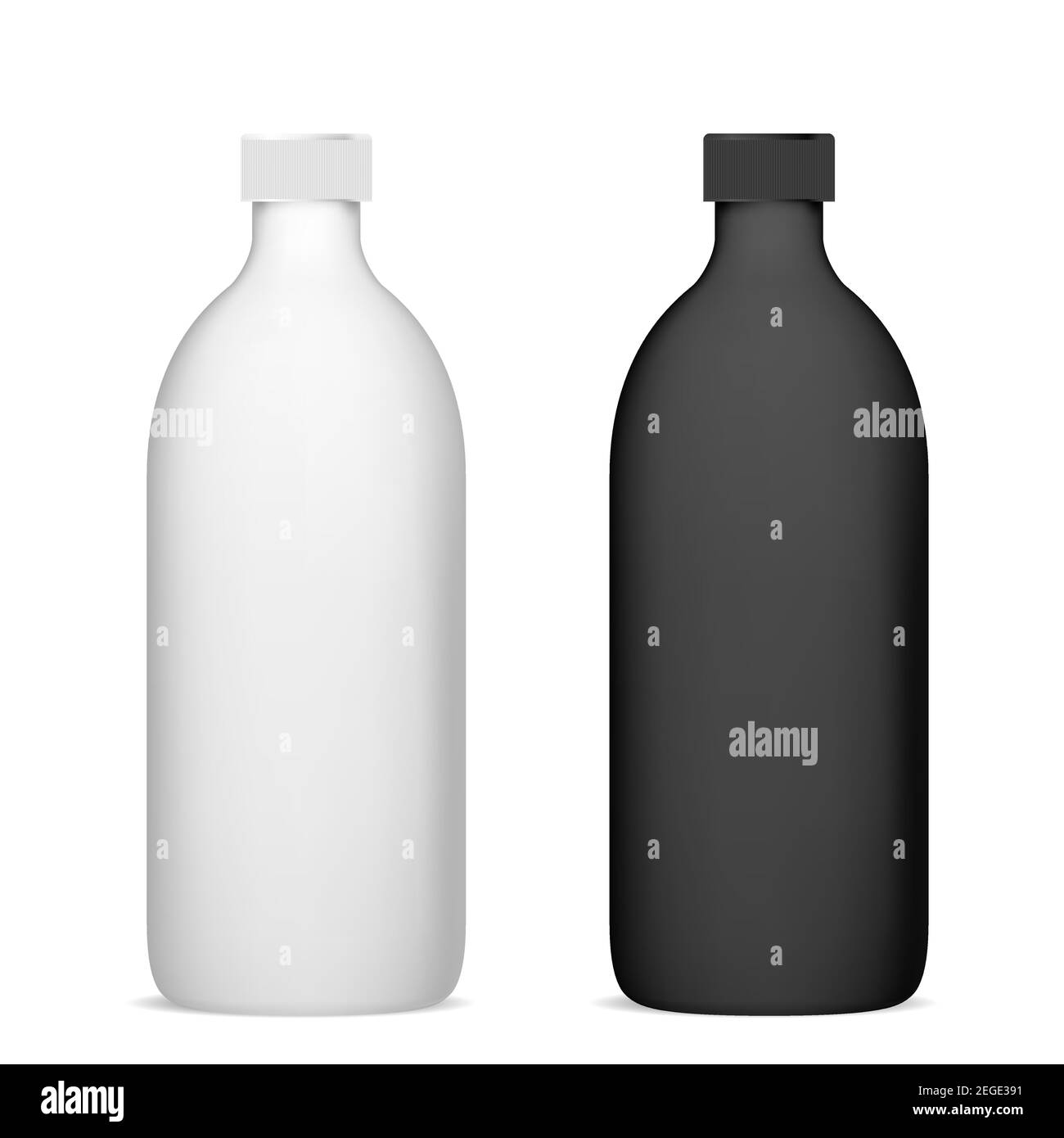 Transparent bottles. Realistic plastic containers for liquid