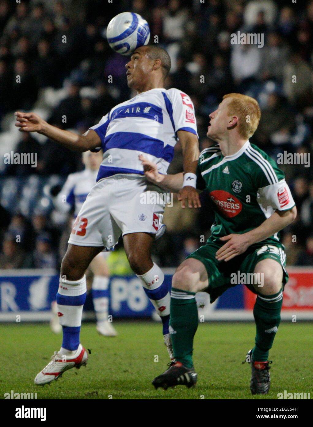 Football - Queens Park Rangers v Plymouth Argyle - Coca-Cola Football League Championship - Loftus Road - 09/10 - 9/3/10  Jay Simpson (L) - Queens Park Rangers in action against Richard Eckersley - Plymouth Argyle  Mandatory Credit: Action Images / Peter Cziborra Stock Photo