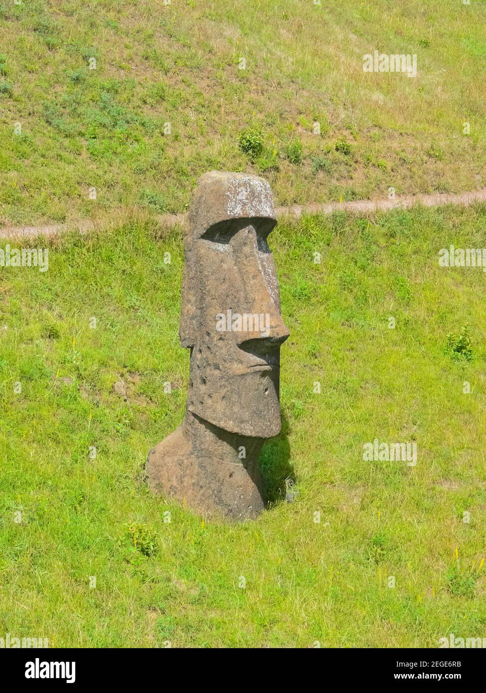 Statues of the gods of Easter Island. Ancient statues of ancient