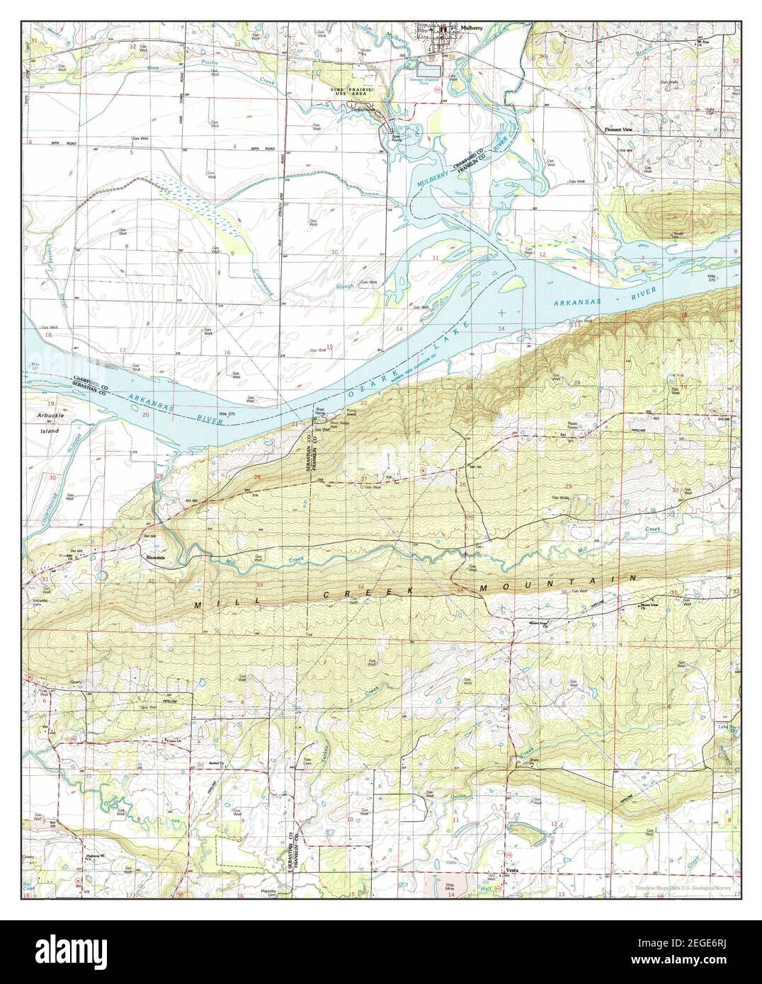 Mulberry, Arkansas, map 1987, 124000, United States of America by