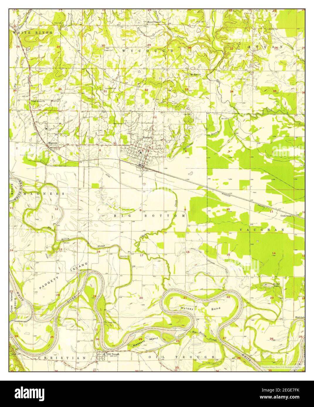 Newark, Arkansas, map 1956, 124000, United States of America by