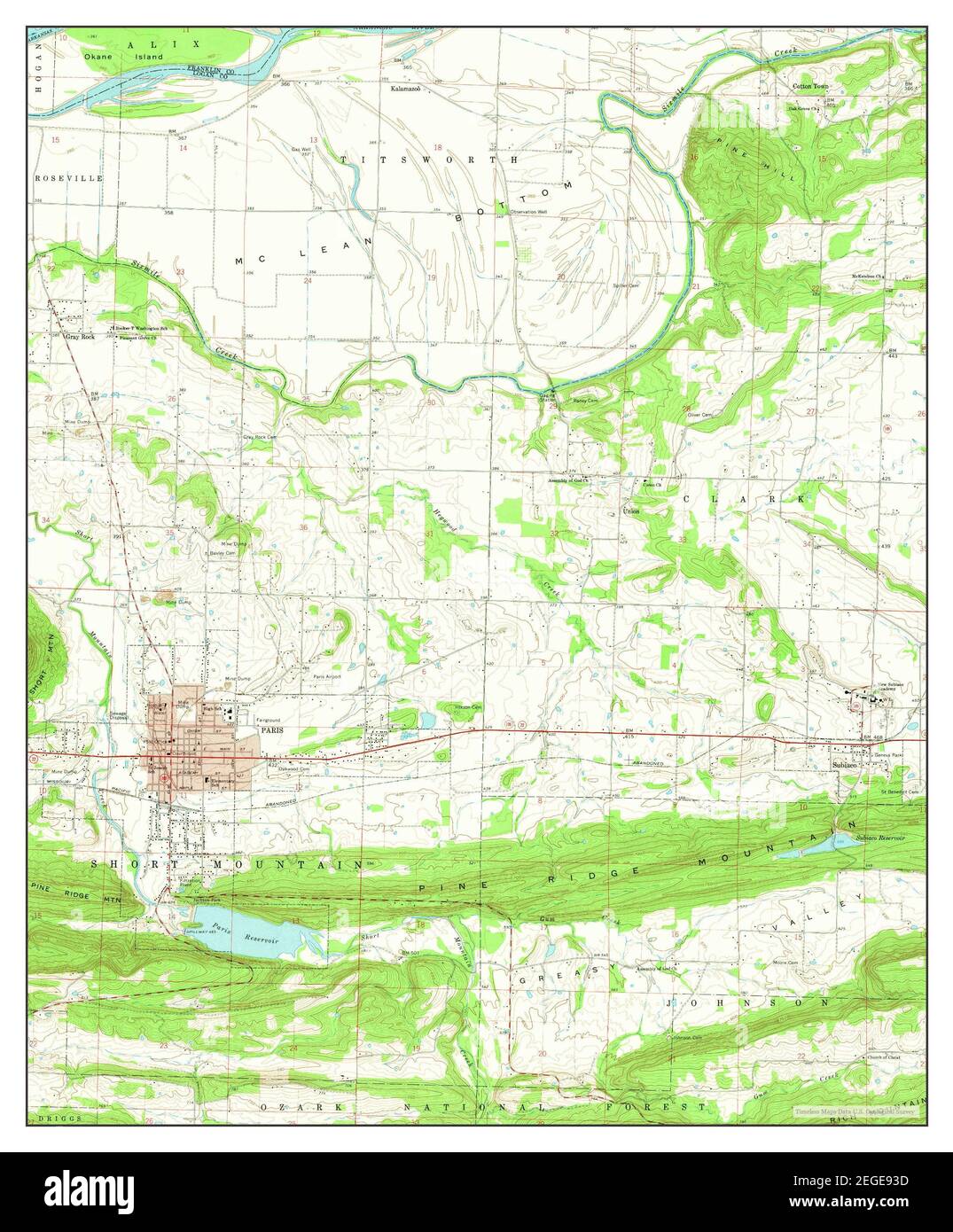 Paris Arkansas Map 1961 1 24000 United States Of America By