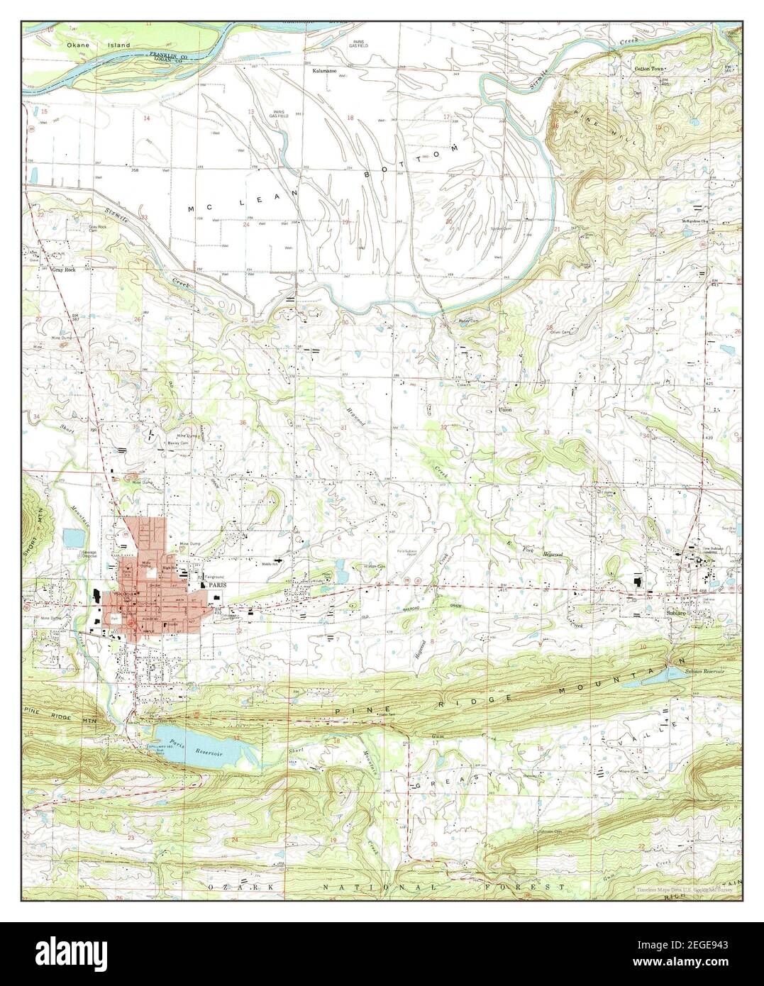 Paris, Arkansas, map 1993, 124000, United States of America by