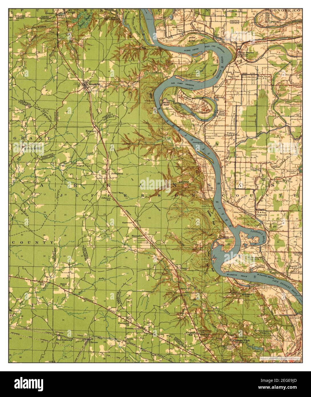 Pastoria, Arkansas, map 1935, 1:62500, United States of America by Timeless Maps, data U.S. Geological Survey Stock Photo