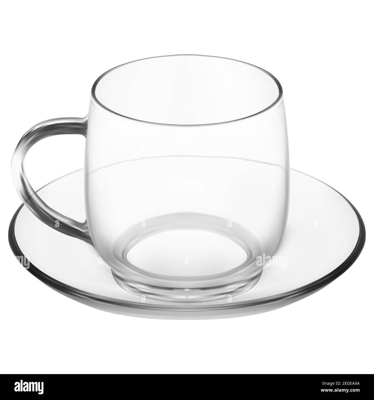 Glass mug with saucer. Clear cappuccino, latte coffee cup. Stylish  restaurant glassware set mock up. Heat drink realistic transparent  dishware. Englis Stock Vector Image & Art - Alamy