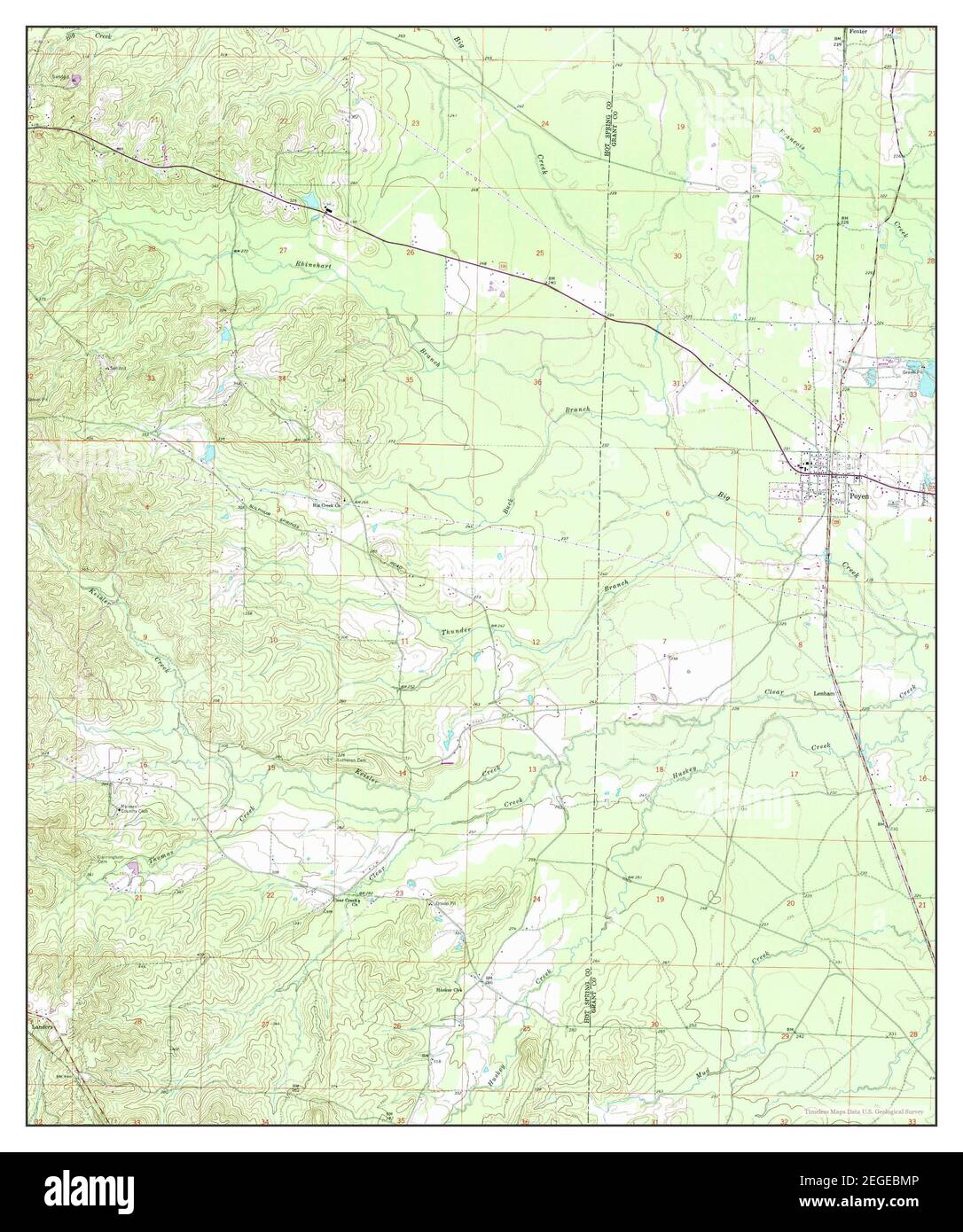 Poyen, Arkansas, map 1964, 124000, United States of America by